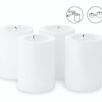 Tealight holder for permanent candle Cornelius, set of 4, Ø 6 cm, height 8 cm
