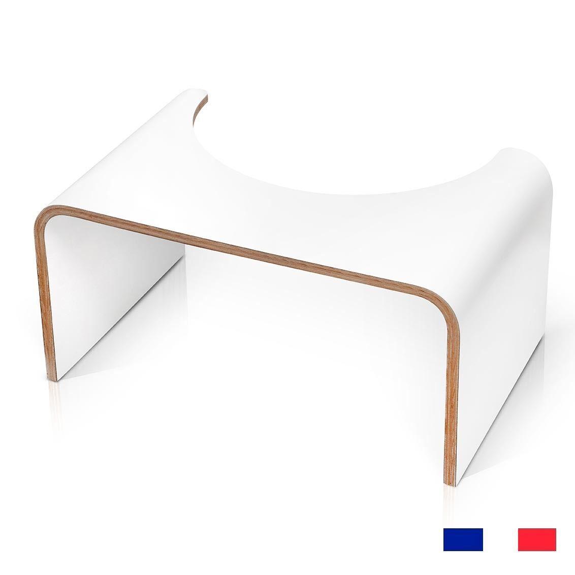 WC-Hocker aus weißem Holz