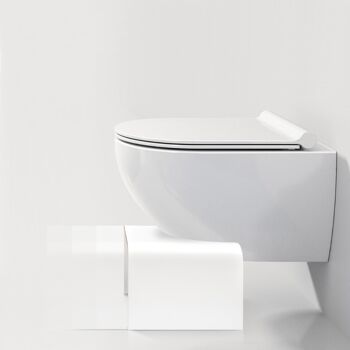 Tabouret de Toilette en bois blanc 4
