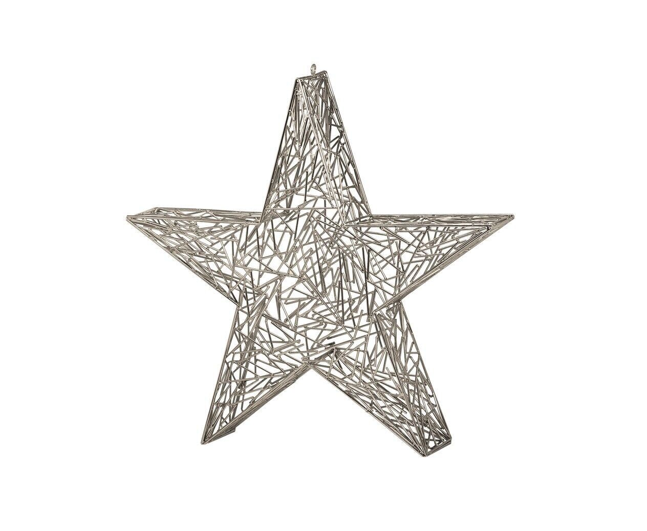 SALE Deko Stern Weihnachtsstern, Edelstahl glänzend vernickelt, Höhe 47 cm