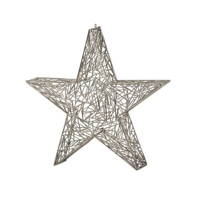 REBAJAS Estrella de Pascua decorativa, acero inoxidable, niquelado brillante, altura 47 cm