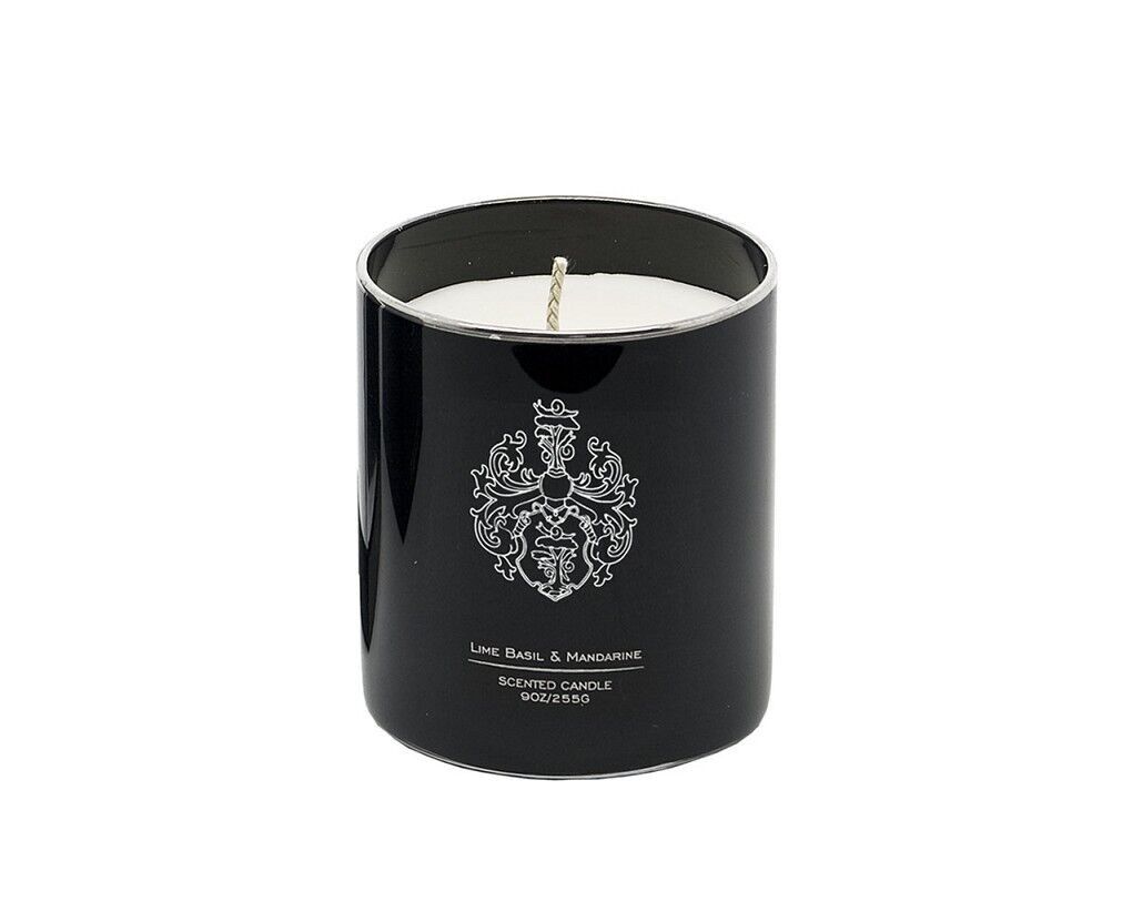 Lime, candela vegana profumata in vetro, lime, basilico e mandarino, altezza 8 cm