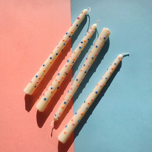 Polka Dots Candle Tapered Pair