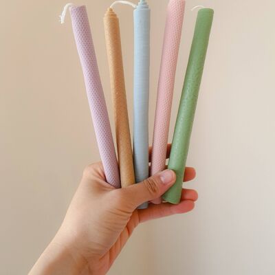Beeswax Pastel Candles Set of 5