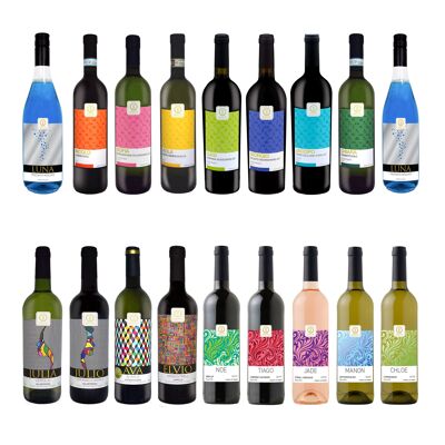 Collection Vins Méditerranéens BACCYS 18 bouteilles de vins d'Espagne, de France et d'Italie