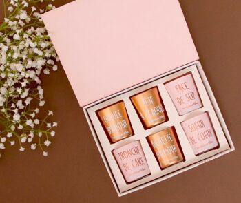 Coffret 6 bougies "mots doux" 5