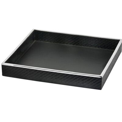 Tray Serving tray Jackson, square, steel with synthetic leather cover, 38 x 38 cm