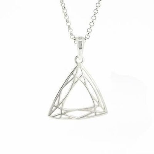 Geometric Diamond Trillion Pendant with 18" Trace Chain and Presentation Box