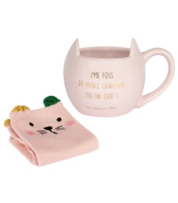 Idée cadeau : Coffret chaussettes et Tasse Chat 1