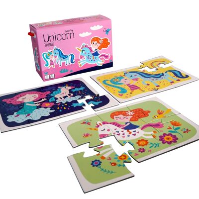 Pequeños Brillantes - 3 Rompecabezas - Unicornio