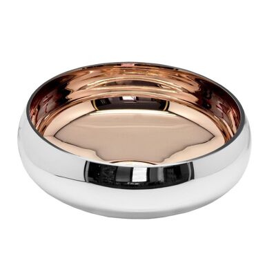 Bowl Decorative bowl Ticino, glass, silver-colored outside, copper-colored inside, diameter 30 cm
