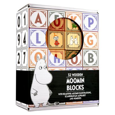 Bloques de madera del alfabeto de Moomin