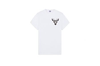 T-Shirt Blanc - Cerf Noir Brodé 2
