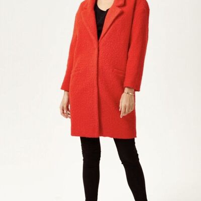 AW21/22- Liquorish Cocoon Coat Red-Size 8