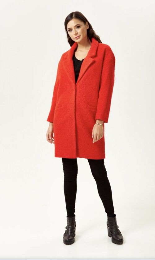 AW21/22- Liquorish Cocoon Coat in Red -Size 10