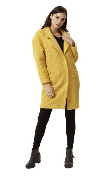 AW21/22-Manteau Liquorish Cocoon en Jaune Moutarde- Taille 8 4