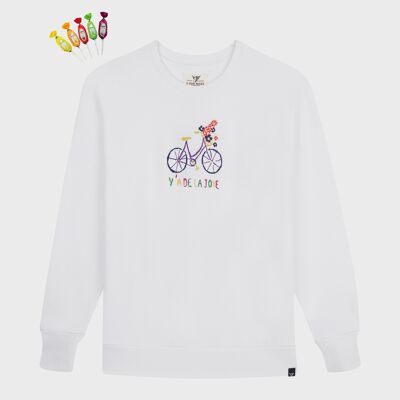 Cycling Joyful Sweatshirt - White