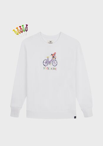 Sweat Y'a de la joie vélo - Blanc 1