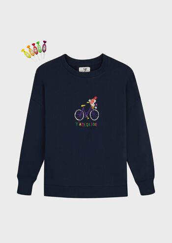 Sweat Y'a de la joie vélo - Marine 1