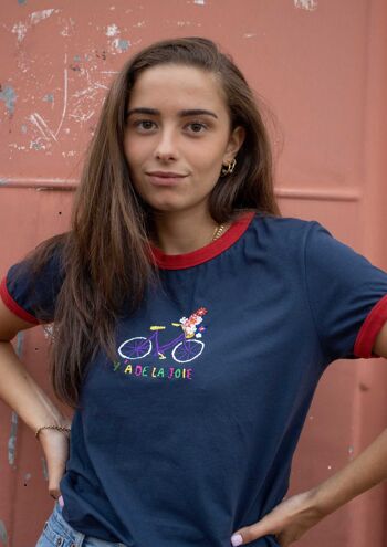 T-shirt Y'a de la joie vélo - Marine 2