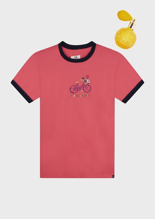 T-shirt Y'a de la joie vélo - Rose