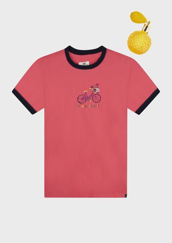 T-shirt Y'a de la joie vélo - Rose 1
