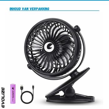 Ventilateur Clip - Zwart 10