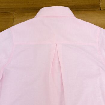 Tunique à col oxford en coton rose à manches longues pour femme Grenouille 4