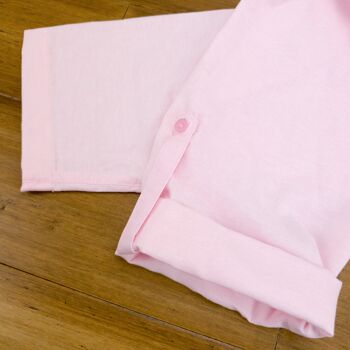 Tunique à col oxford en coton rose à manches longues pour femme Grenouille 5