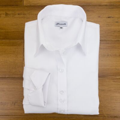 Grenouille Ladies Long Sleeve White Oxford Shirt