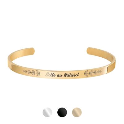 Bracelet Jonc Acier Inoxydable doré "Belle au Naturel"