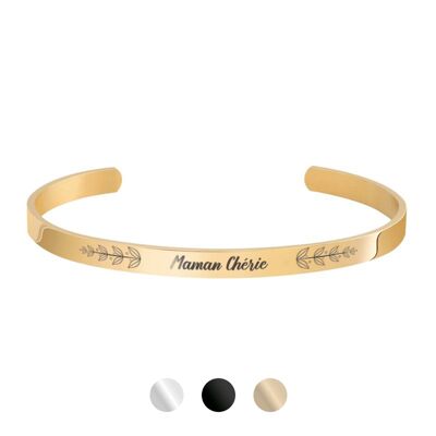 Golden bangle with "Maman Chérie" message