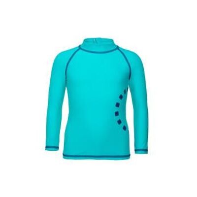 Turquoise/ blue long-sleeved rash top (zipped)