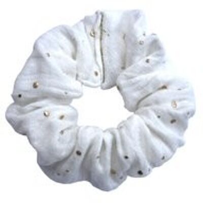 White Scrunchie with a pinch of Gold