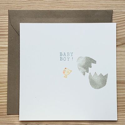 Card Baby Chick Blue