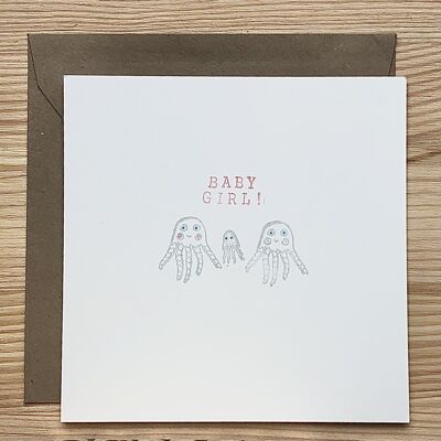 Karte Baby Girl Fam of Three