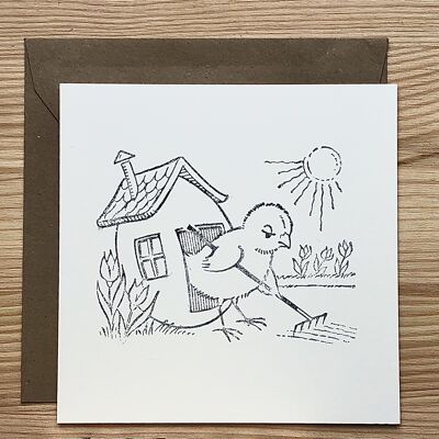Coloring Page Card Easter Egg House