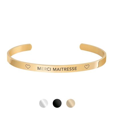 Bracelet Jonc Doré "MERCI MAITRESSE"