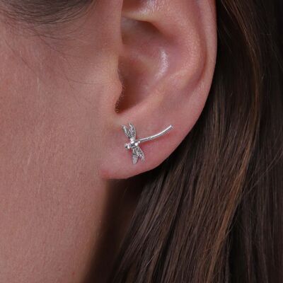 Dragonfly - Silver earring