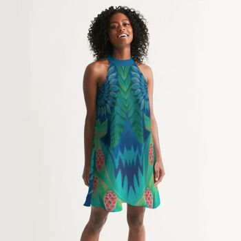 Halterneck Dress Blue Spiral 3