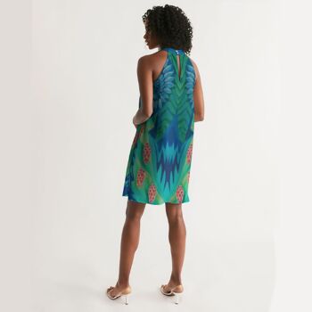 Halterneck Dress Blue Spiral 4