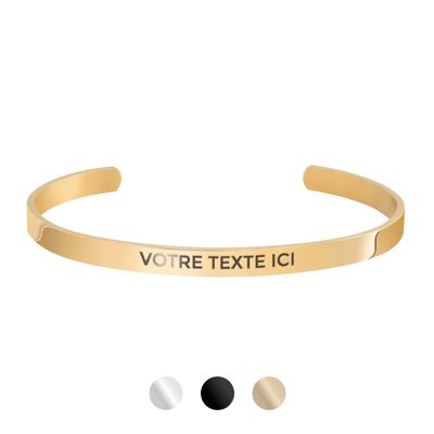 Customizable Bangle WITH YOUR MESSAGE - Gold