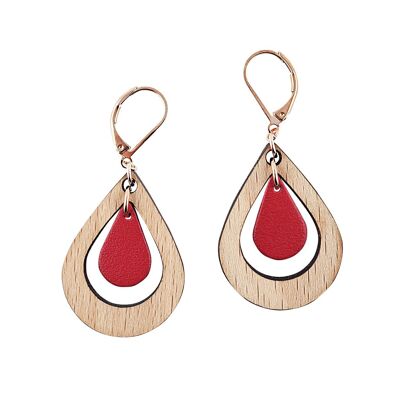 Red almond earrings