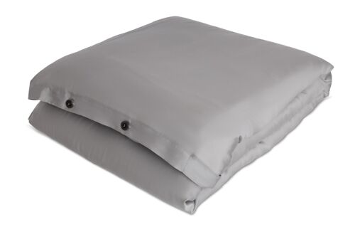 Eucalyptus Silk Duvet Cover - Single - Stone Grey