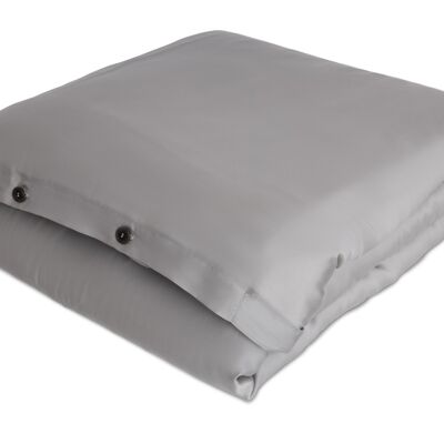 Eucalyptus Silk Duvet Cover - Single - Stone Grey