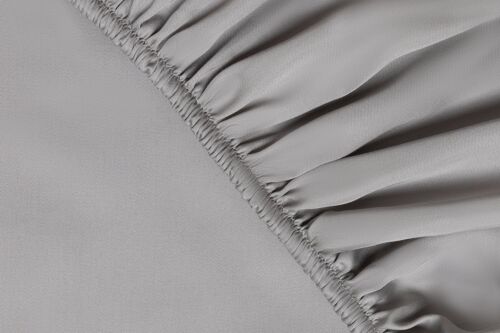 Eucalyptus Silk Fitted Sheet - Single - Stone Grey