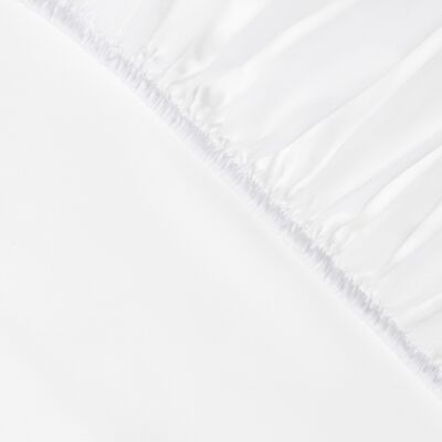 Sábana bajera de seda de eucalipto - Doble - Blanco