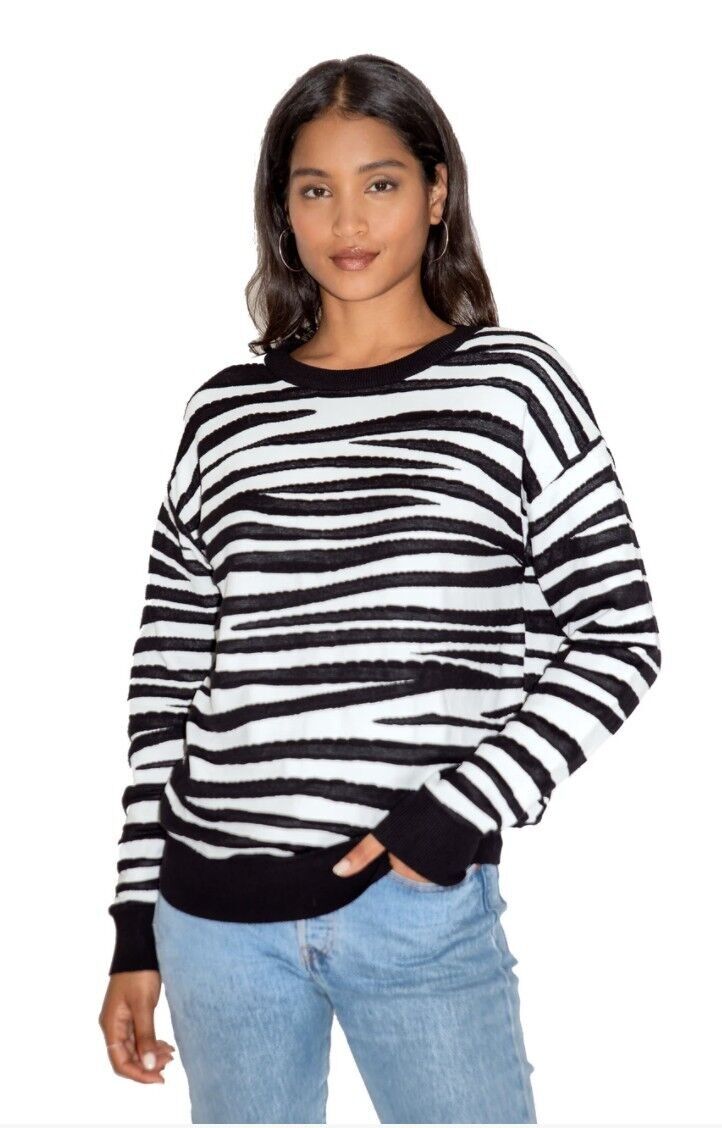 AW21/22-Liquorish Black & White Zebra Jumper-Taglia Small
