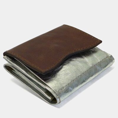 Portafoglio "Minimal Wallet Silver Fusion 2" realizzato in carta e pelle
