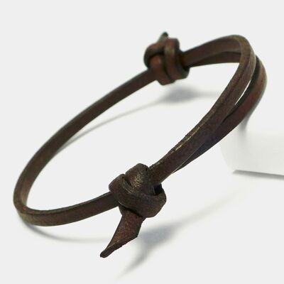 Bracciale da uomo "Leather Star TN73" realizzato in pelle